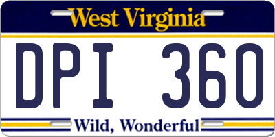 WV license plate DPI360