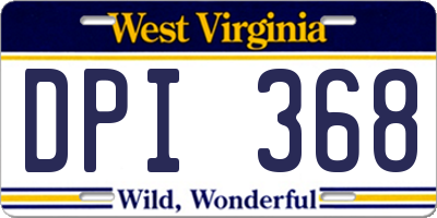WV license plate DPI368