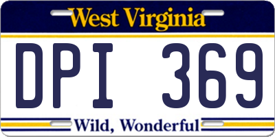 WV license plate DPI369