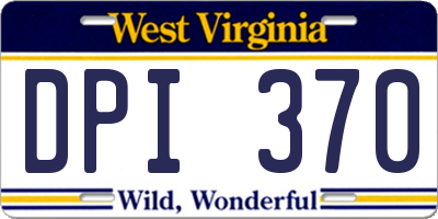 WV license plate DPI370