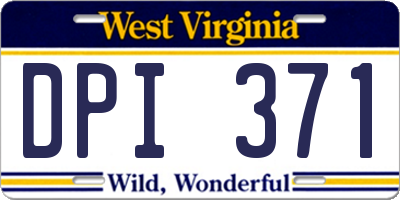WV license plate DPI371