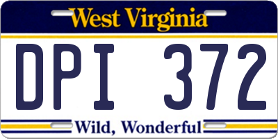 WV license plate DPI372
