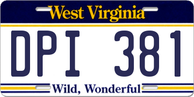 WV license plate DPI381