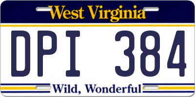 WV license plate DPI384