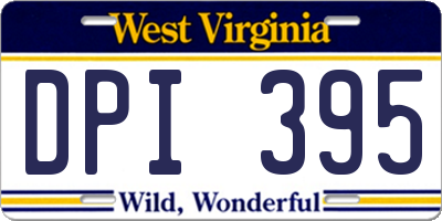 WV license plate DPI395
