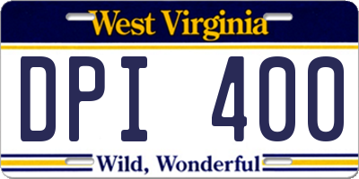 WV license plate DPI400