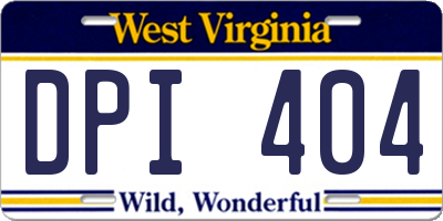 WV license plate DPI404