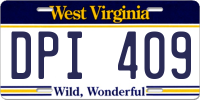WV license plate DPI409