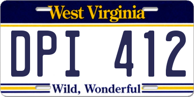 WV license plate DPI412