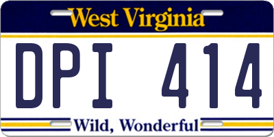 WV license plate DPI414