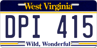 WV license plate DPI415