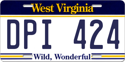 WV license plate DPI424