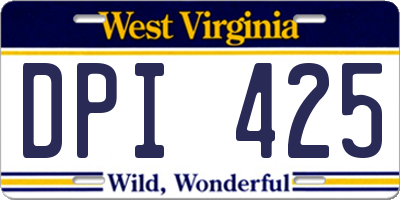WV license plate DPI425
