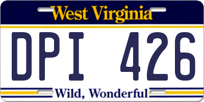 WV license plate DPI426