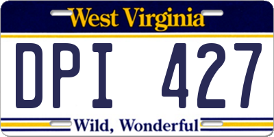 WV license plate DPI427
