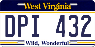 WV license plate DPI432