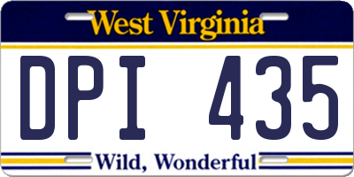 WV license plate DPI435