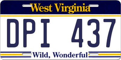 WV license plate DPI437