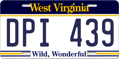 WV license plate DPI439