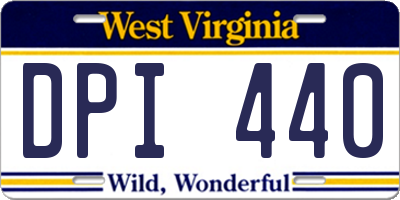 WV license plate DPI440