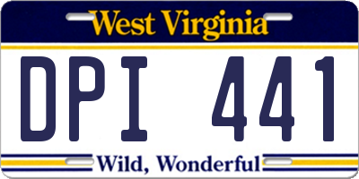 WV license plate DPI441