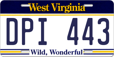 WV license plate DPI443