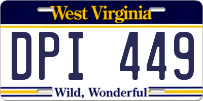 WV license plate DPI449