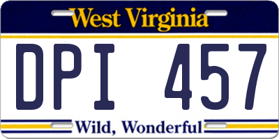 WV license plate DPI457