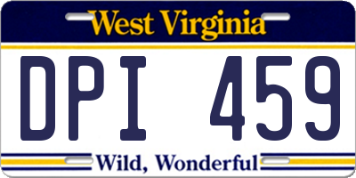 WV license plate DPI459