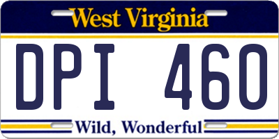 WV license plate DPI460