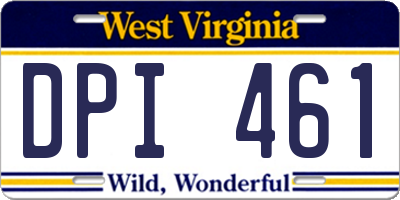 WV license plate DPI461