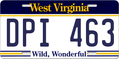 WV license plate DPI463