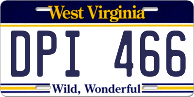 WV license plate DPI466