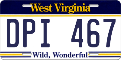 WV license plate DPI467