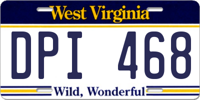 WV license plate DPI468