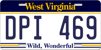 WV license plate DPI469