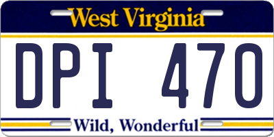 WV license plate DPI470