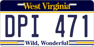 WV license plate DPI471