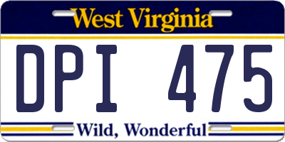 WV license plate DPI475