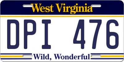 WV license plate DPI476