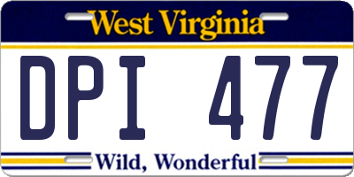 WV license plate DPI477