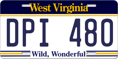 WV license plate DPI480