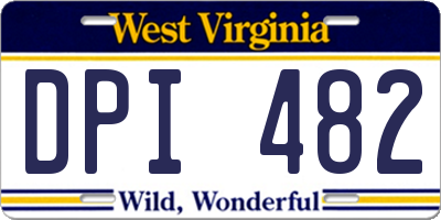 WV license plate DPI482