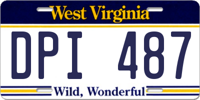 WV license plate DPI487