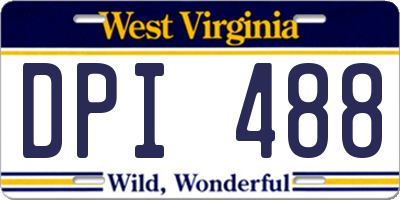 WV license plate DPI488