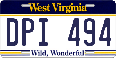 WV license plate DPI494