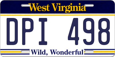 WV license plate DPI498