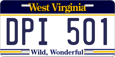 WV license plate DPI501