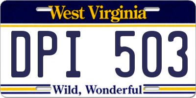 WV license plate DPI503