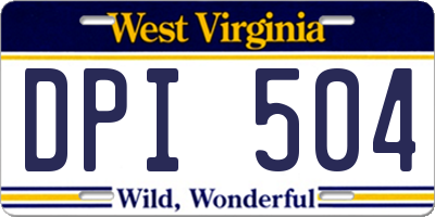 WV license plate DPI504